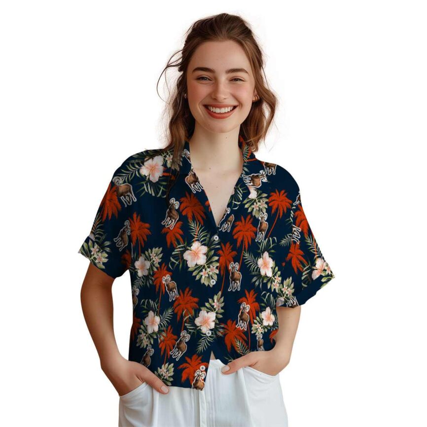 Goat Hibiscus Palm Hawaiian Shirt Top rated