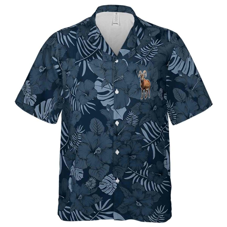 Goat Monochrome Floral Hawaiian Shirt Fashion forward