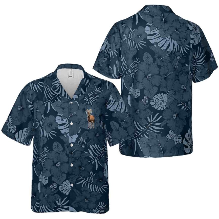 Goat Monochrome Floral Hawaiian Shirt Premium grade