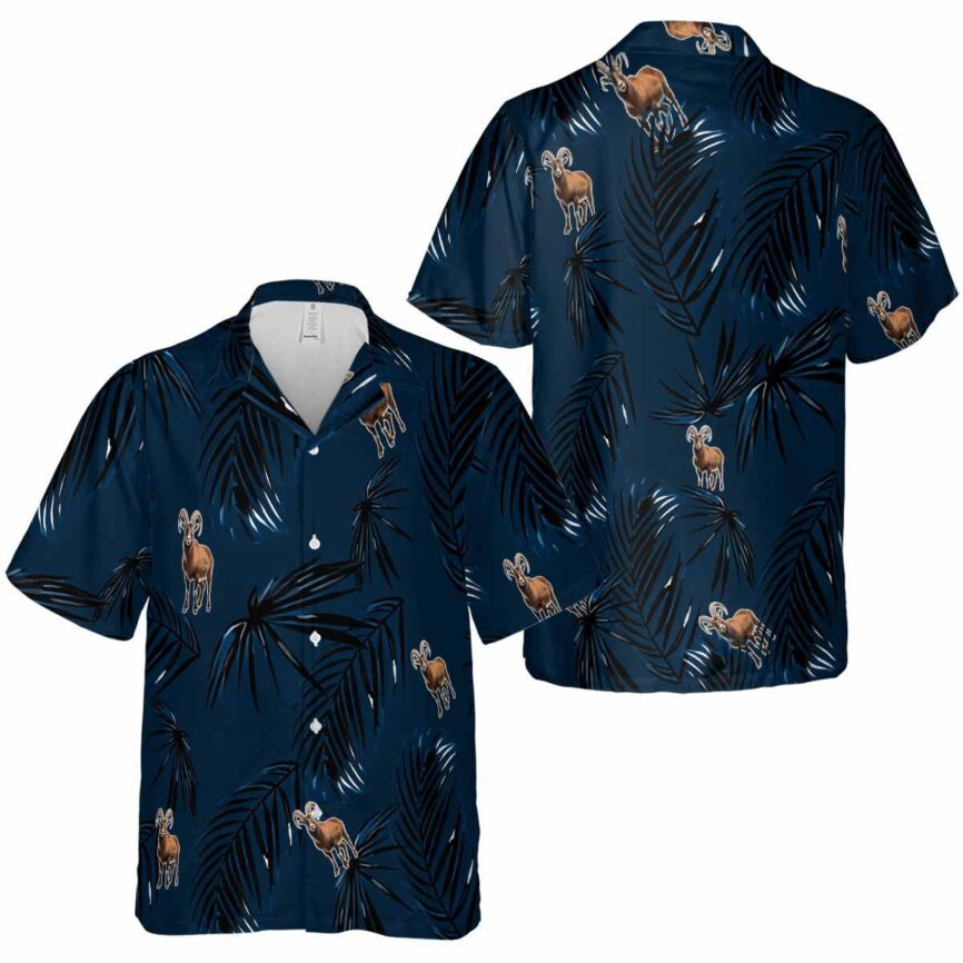 Goat Monochrome Palm Hawaiian Shirt Premium grade