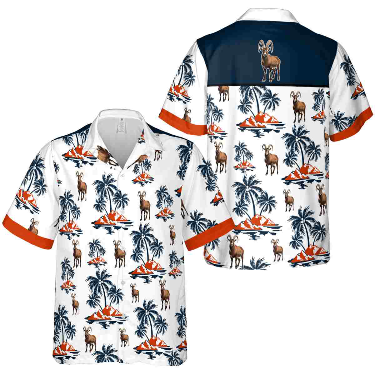Goat Palm Island Graphic Hawaiian Shirt Premium grade Goat Palm Island Graphic Hawaiian Shirt Premium grade
