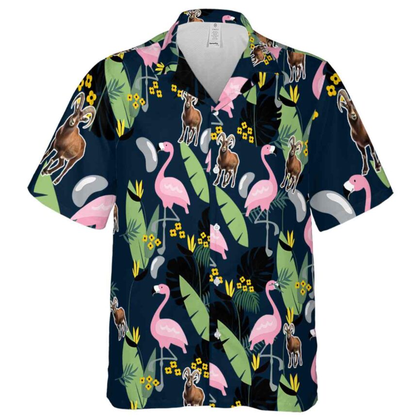 Goat Pink Flamingo Hawaiian Shirt Fashion forward