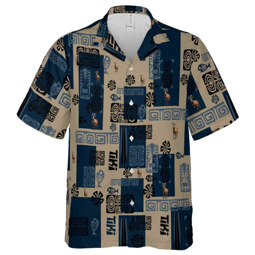 Goat Tiki Motifs Hawaiian Shirt Fashion forward