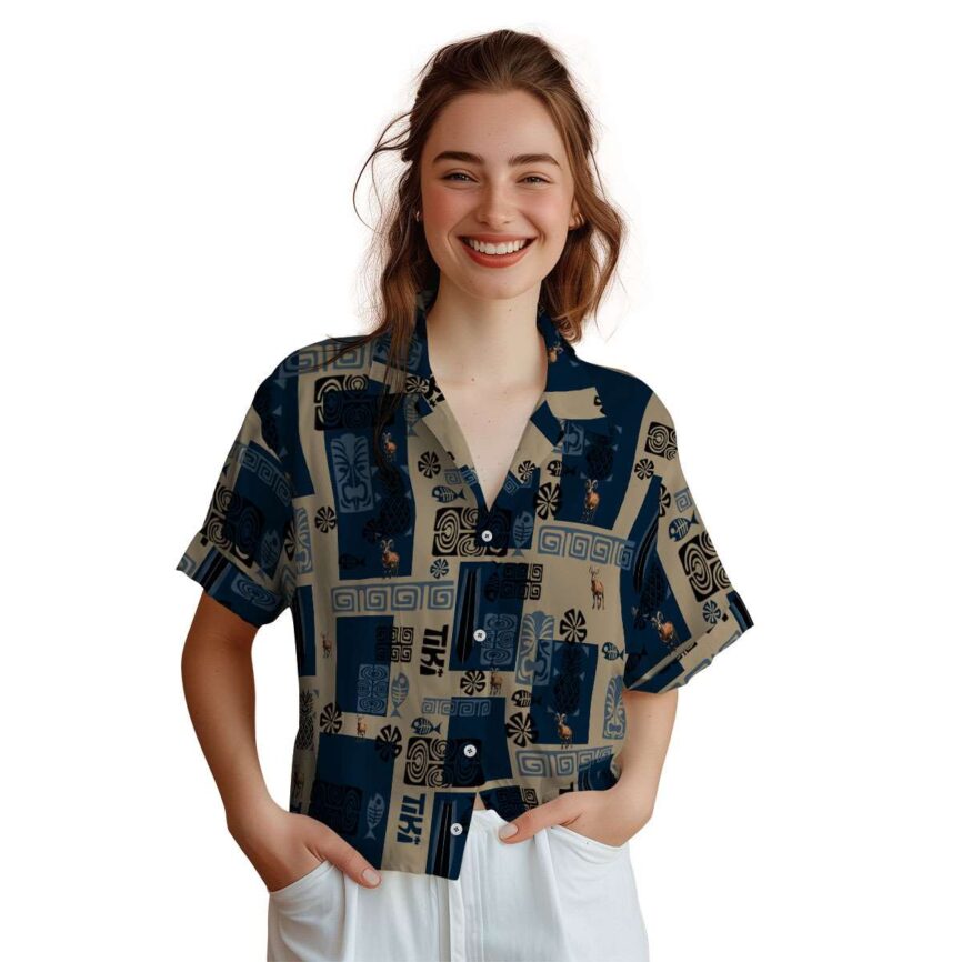 Goat Tiki Motifs Hawaiian Shirt Top rated