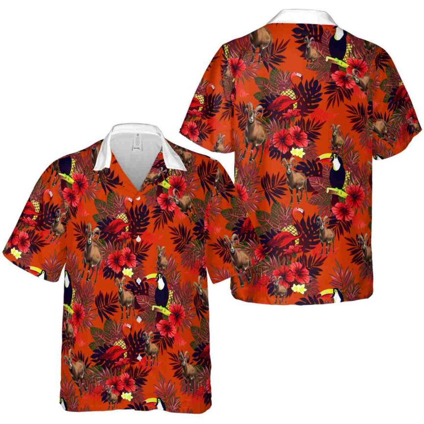 Goat Tropical Bird Hawaiian Shirt Premium grade