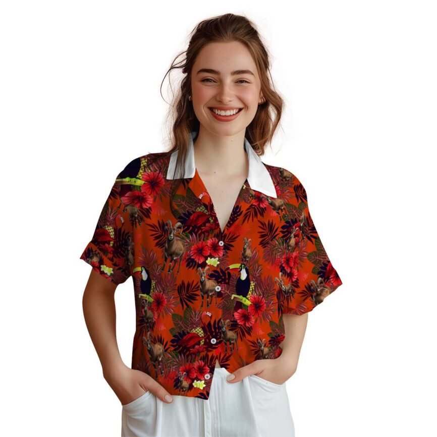 Goat Tropical Bird Hawaiian Shirt Top rated