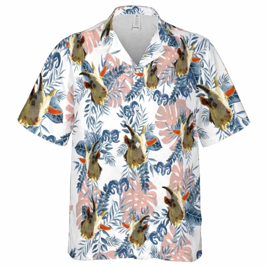 Goat Tropical Fronds Hawaiian Shirt Fashion forward