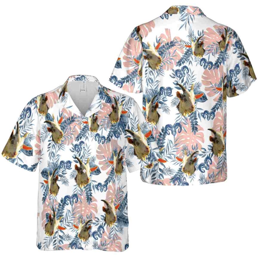 Goat Tropical Fronds Hawaiian Shirt Premium grade