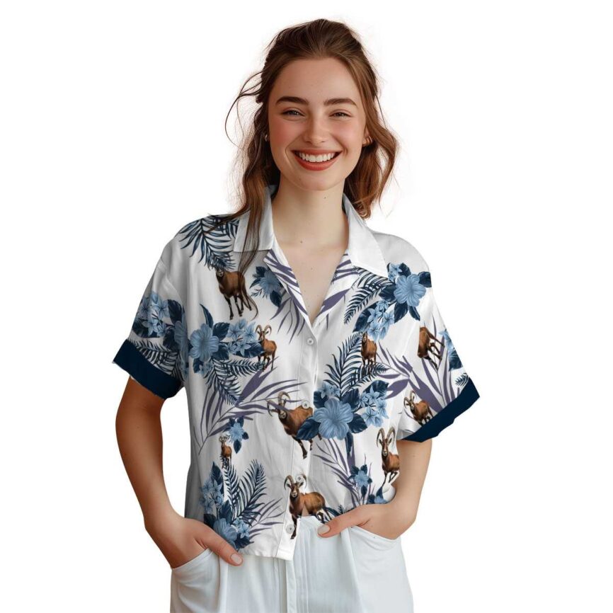 Goat US Flag Floral Hawaiian Shirt Top rated
