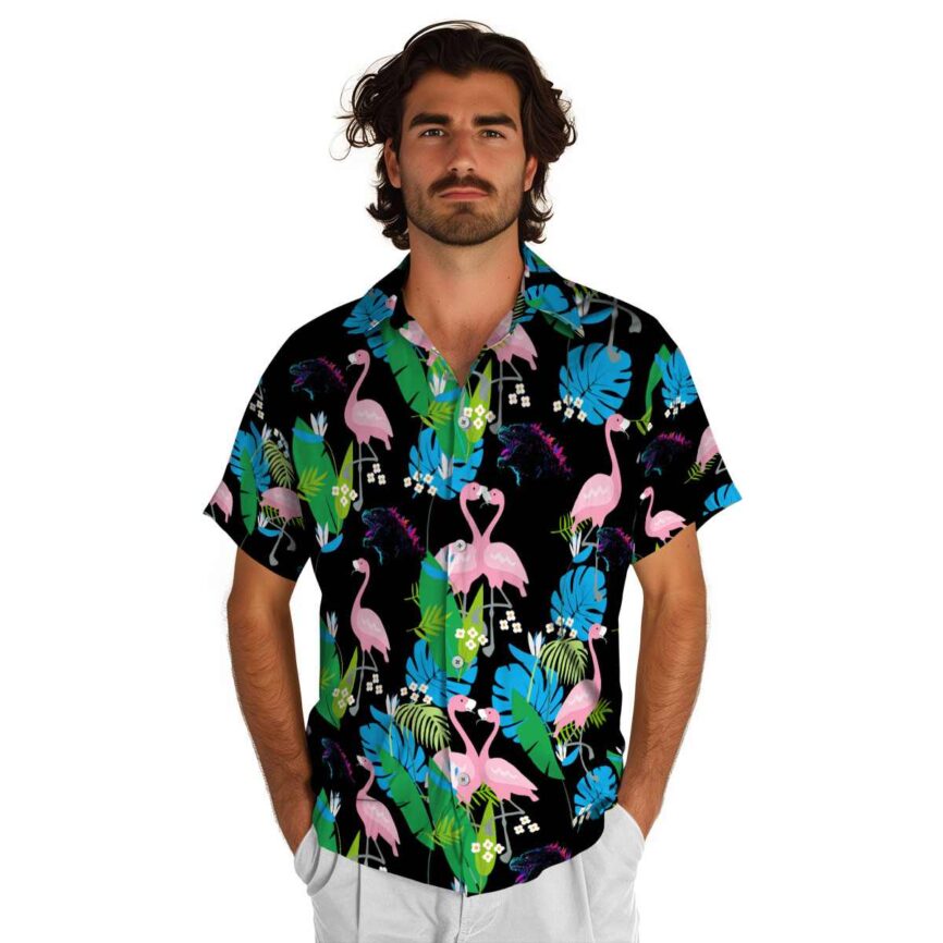 Godzilla Flamingo Leaf Hawaiian Shirt New Arrival