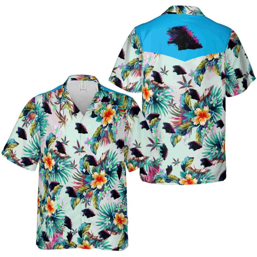 Godzilla Floral Burst Hawaiian Shirt Premium grade