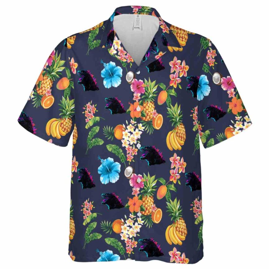Godzilla Fruit Pattern Hawaiian Shirt Fashion forward