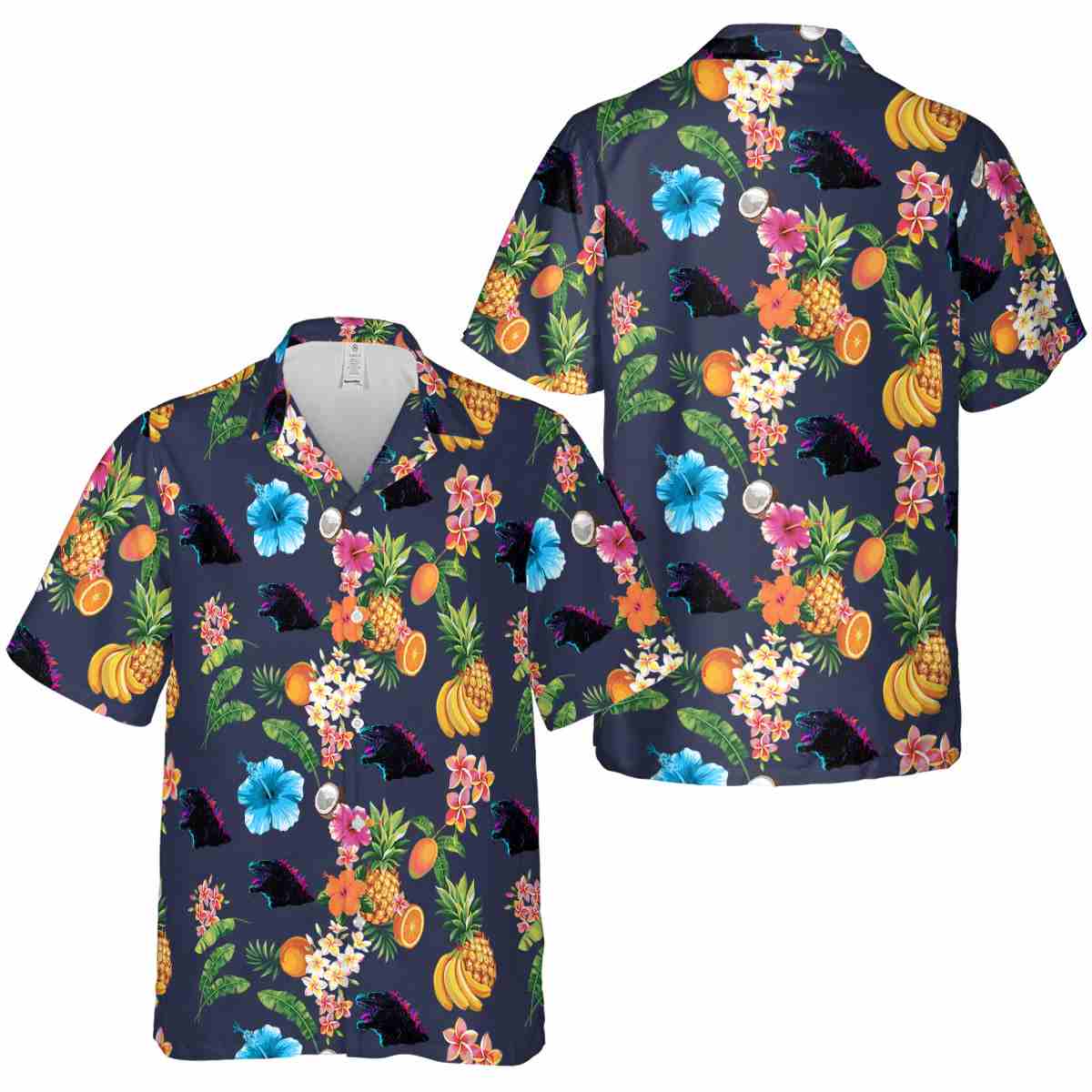 Godzilla Fruit Pattern Hawaiian Shirt Premium grade Godzilla Fruit Pattern Hawaiian Shirt Premium grade