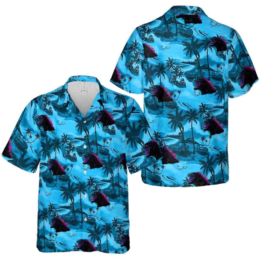 Godzilla Island Beach Hawaiian Shirt Premium grade