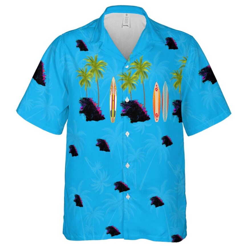 Godzilla Island Theme Hawaiian Shirt Fashion forward
