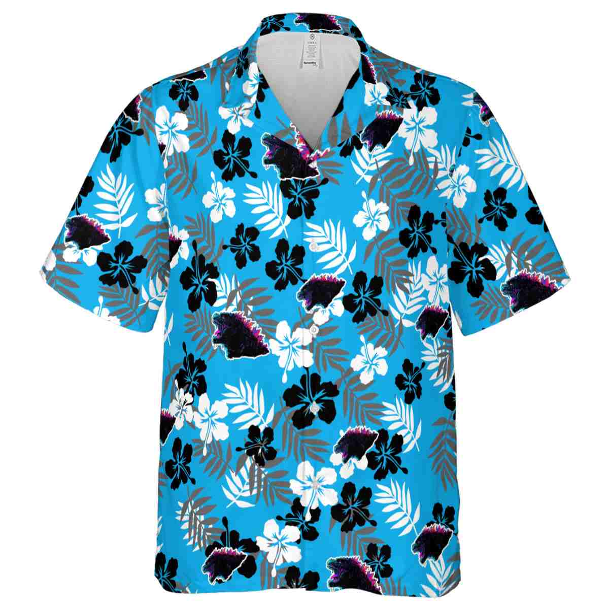 Godzilla Leafy Hibiscus Hawaiian Shirt Fashion forward Godzilla Leafy Hibiscus Hawaiian Shirt Fashion forward