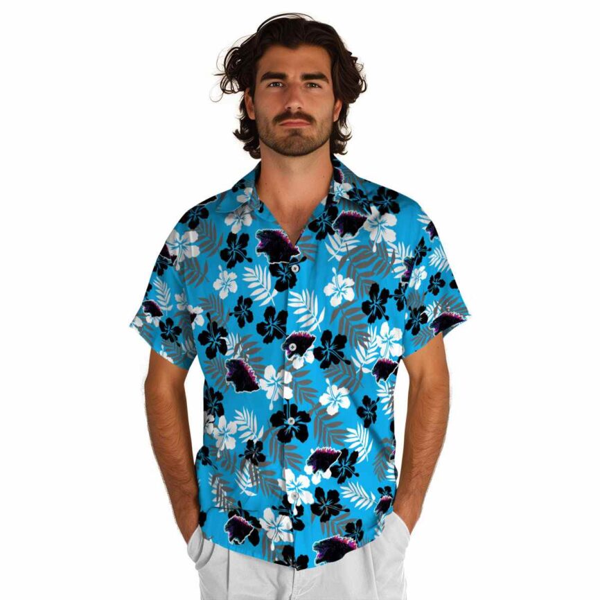 Godzilla Leafy Hibiscus Hawaiian Shirt New Arrival