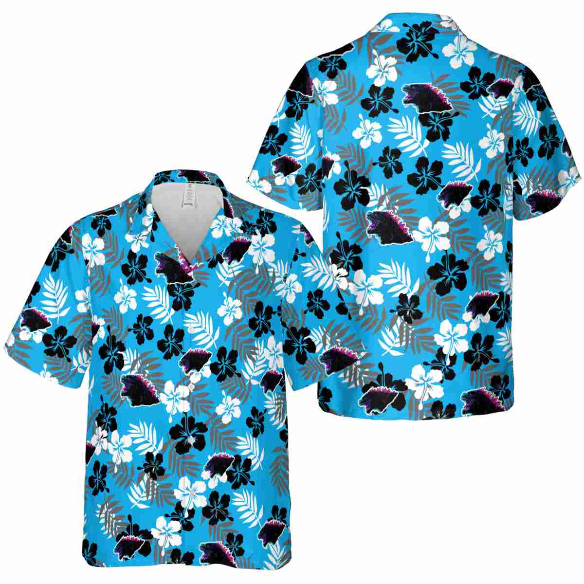 Godzilla Leafy Hibiscus Hawaiian Shirt Premium grade Godzilla Leafy Hibiscus Hawaiian Shirt Premium grade