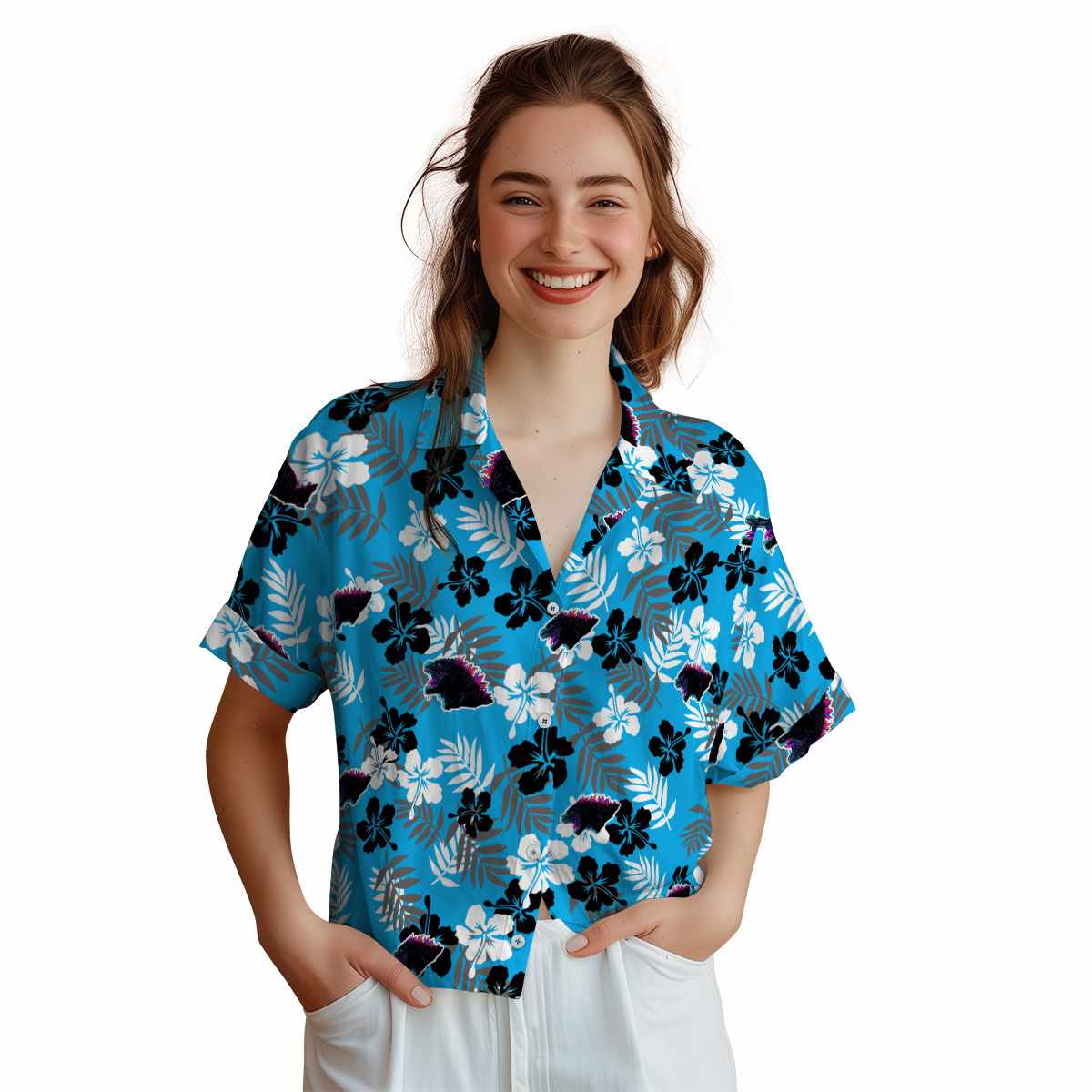 Godzilla Leafy Hibiscus Hawaiian Shirt Top rated Godzilla Leafy Hibiscus Hawaiian Shirt Top rated