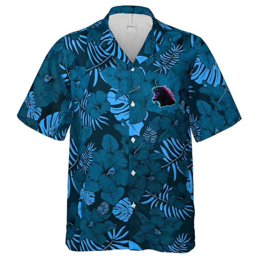 Godzilla Monochrome Floral Hawaiian Shirt Fashion forward
