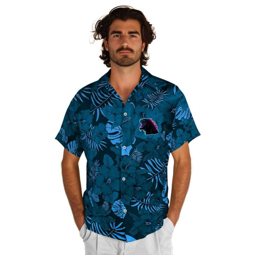Godzilla Monochrome Floral Hawaiian Shirt New Arrival