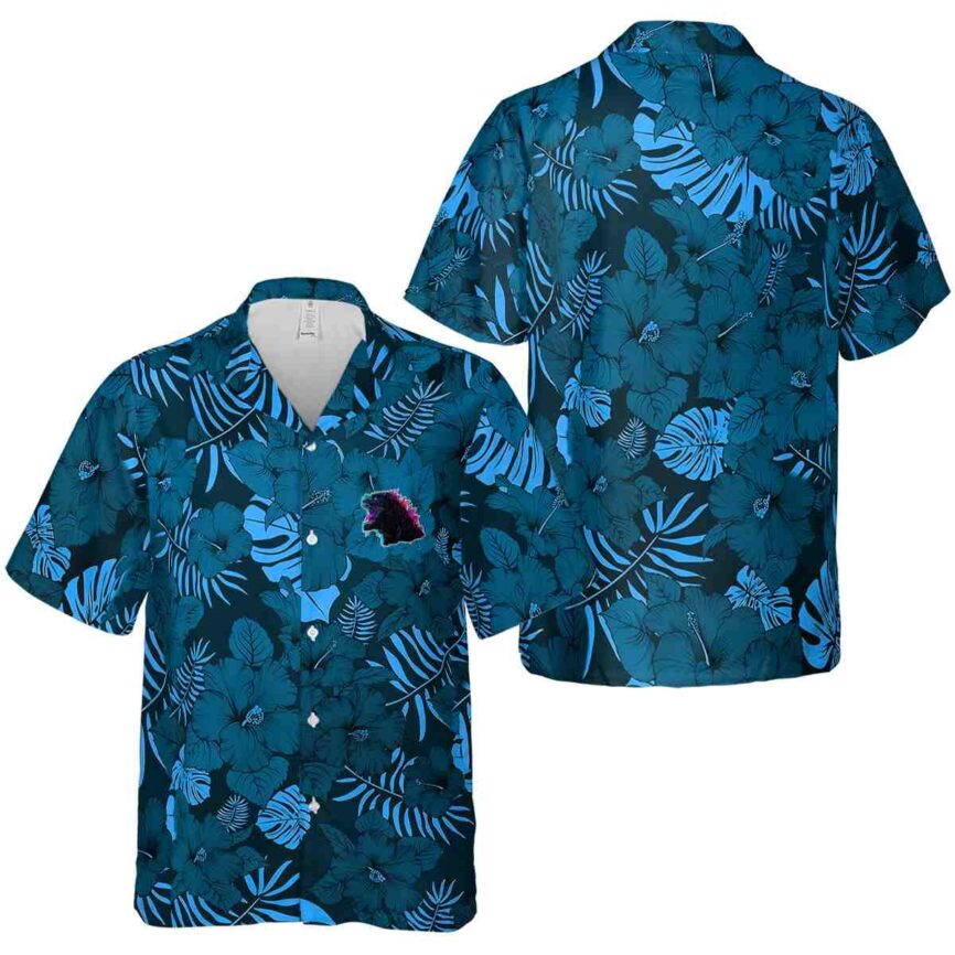 Godzilla Monochrome Floral Hawaiian Shirt Premium grade
