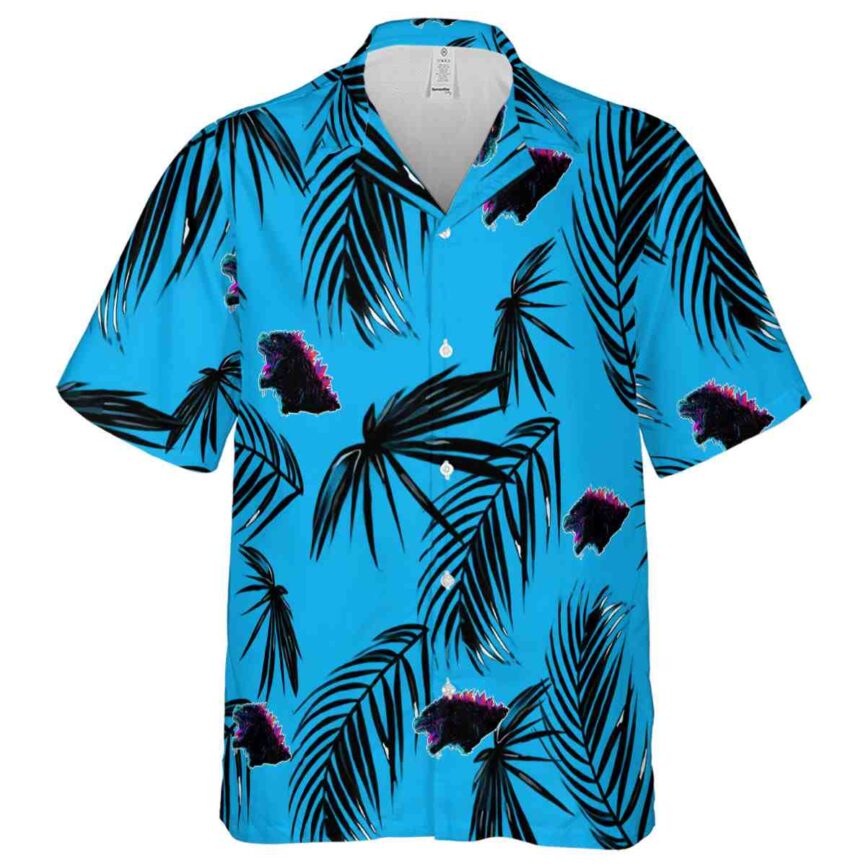 Godzilla Monochrome Palm Hawaiian Shirt Fashion forward