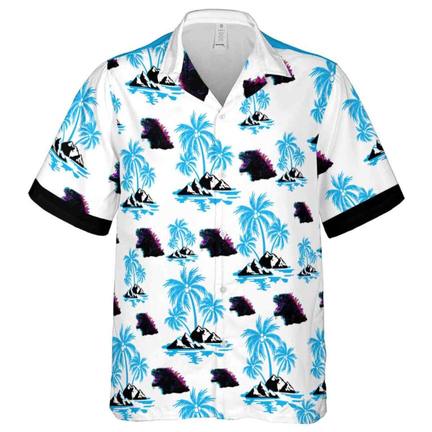 Godzilla Palm Island Graphic Hawaiian Shirt Fashion forward