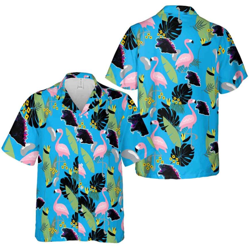 Godzilla Pink Flamingo Hawaiian Shirt Premium grade