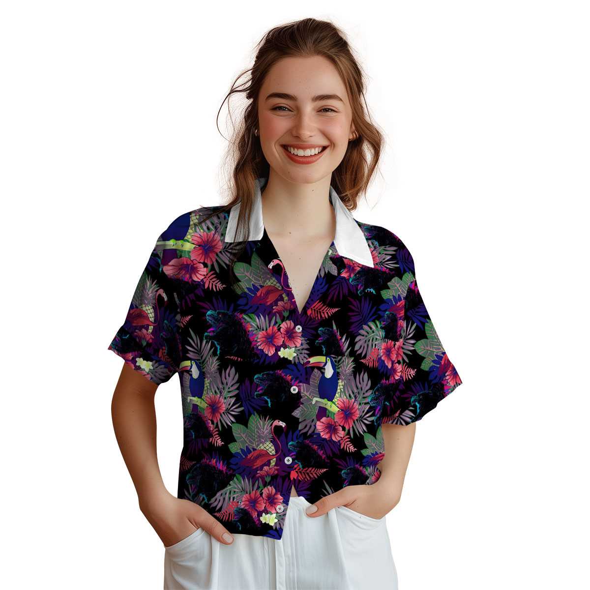 Godzilla Tropical Bird Hawaiian Shirt Top rated Godzilla Tropical Bird Hawaiian Shirt Top rated
