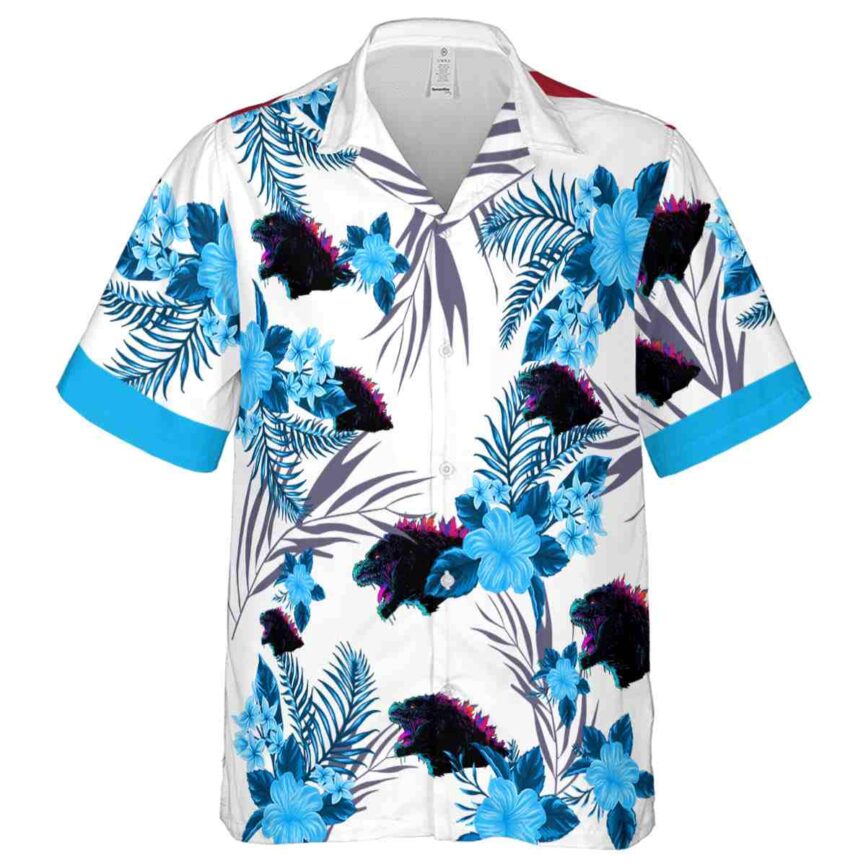 Godzilla US Flag Floral Hawaiian Shirt Fashion forward