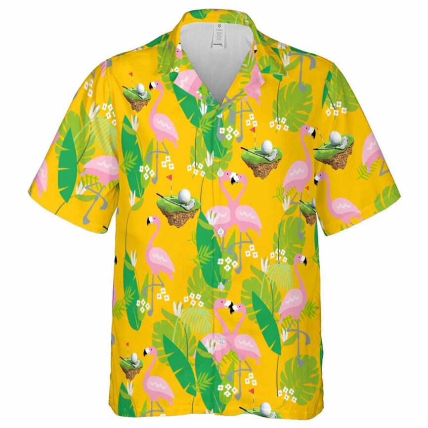 Golf Flamingo Leaf Hawaiian Shirt Fashion forward