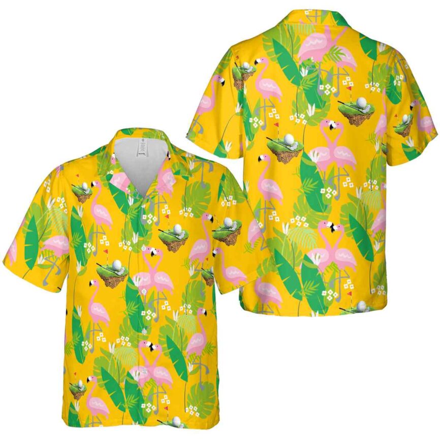 Golf Flamingo Leaf Hawaiian Shirt Premium grade
