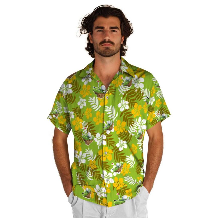 Golf Leafy Hibiscus Hawaiian Shirt New Arrival
