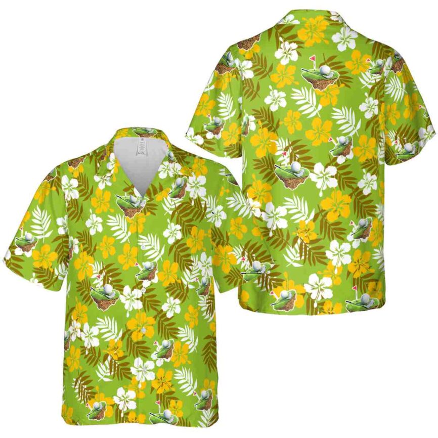 Golf Leafy Hibiscus Hawaiian Shirt Premium grade