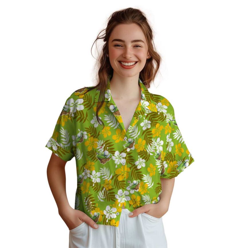 Golf Leafy Hibiscus Hawaiian Shirt Top rated