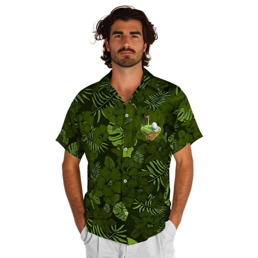 Golf Monochrome Floral Hawaiian Shirt New Arrival