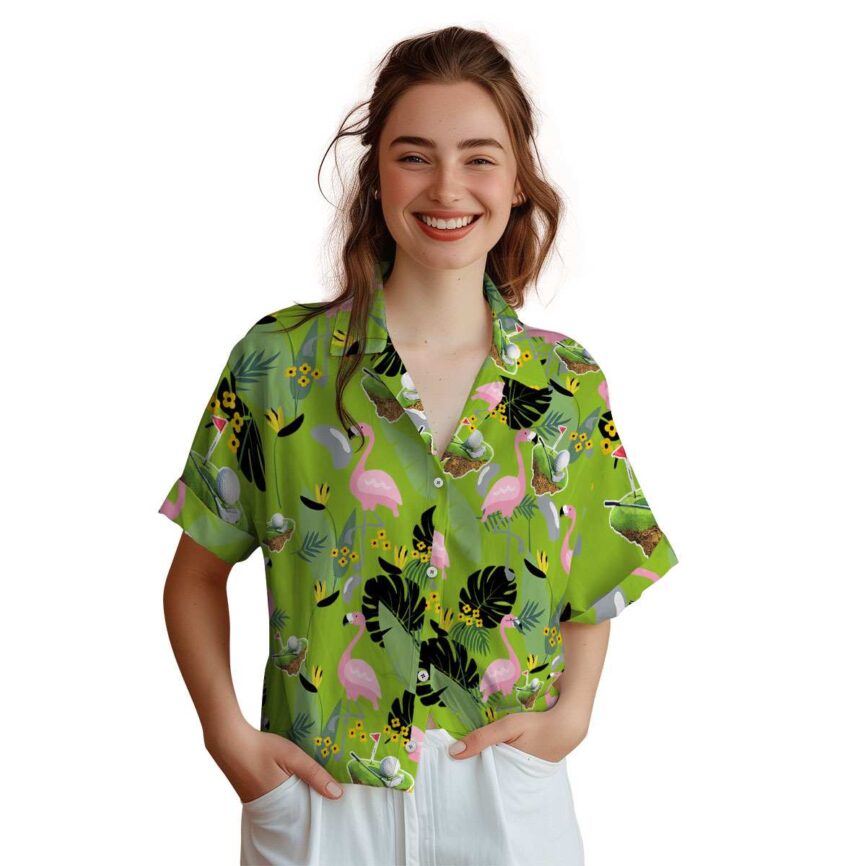 Golf Pink Flamingo Hawaiian Shirt Top rated