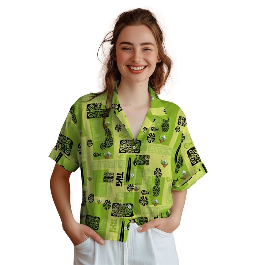 Golf Tiki Motifs Hawaiian Shirt Top rated