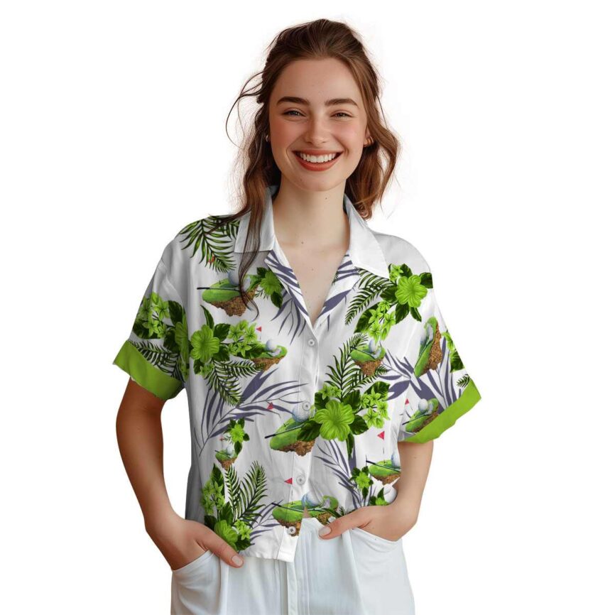Golf US Flag Floral Hawaiian Shirt Top rated