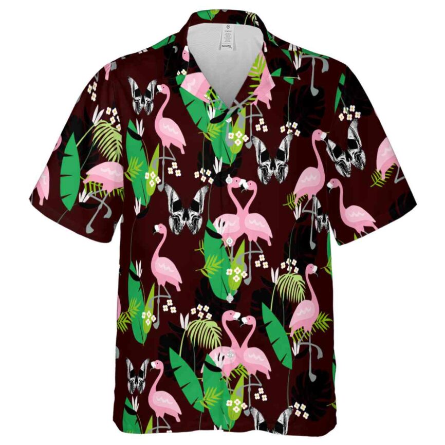 Goth Flamingo Leaf Hawaiian Shirt Fashion forward