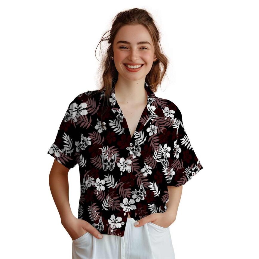 Goth Leafy Hibiscus Hawaiian Shirt Top rated