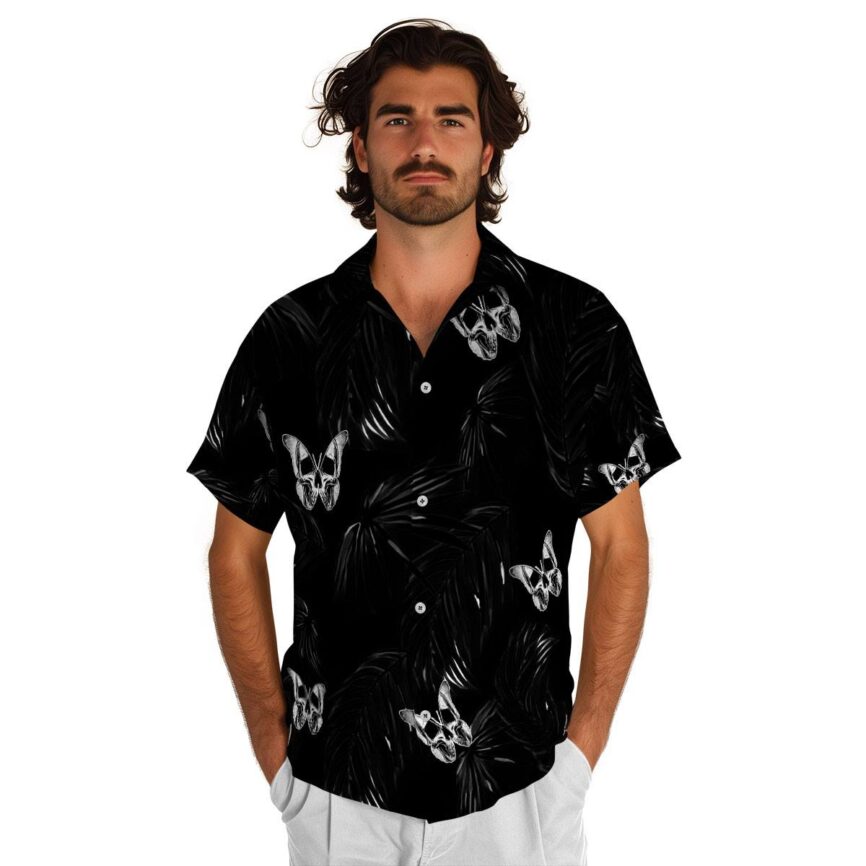 Goth Monochrome Palm Hawaiian Shirt New Arrival