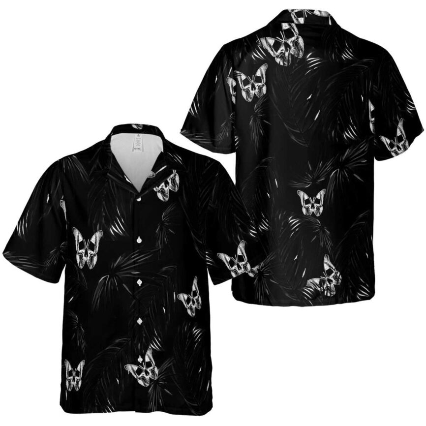 Goth Monochrome Palm Hawaiian Shirt Premium grade