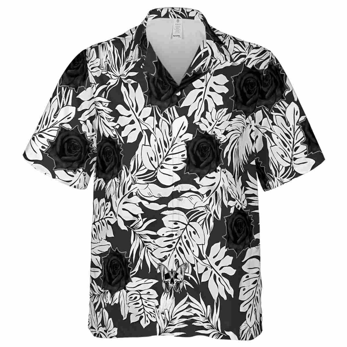 Goth Monstera Foliage Hawaiian Shirt Fashion forward Goth Monstera Foliage Hawaiian Shirt Fashion forward