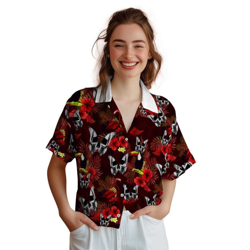 Goth Tropical Bird Hawaiian Shirt Top rated
