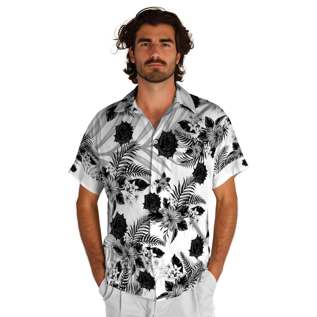 Goth Tropical Blossom Hawaiian Shirt New Arrival Goth Tropical Blossom Hawaiian Shirt New Arrival