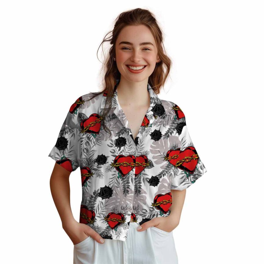 Goth Tropical Fronds Hawaiian Shirt Top rated