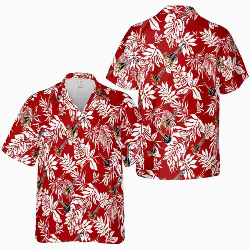 Guitar Bold Foliage Hawaiian Shirt Premium grade