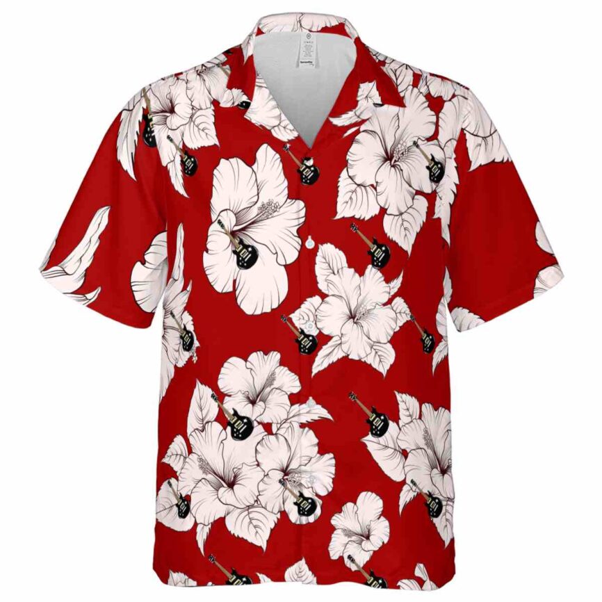 Guitar Hibiscus Flower Hawaiian Shirt Fashion forward